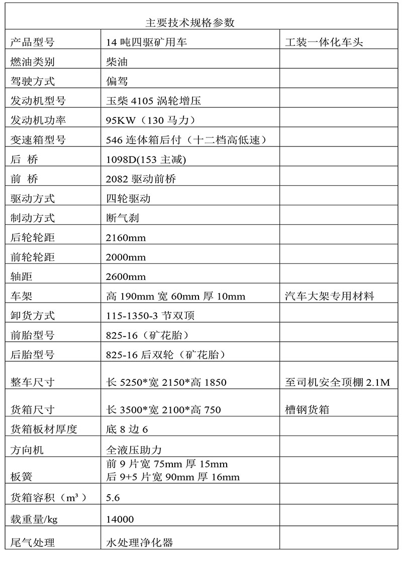 井下專用礦用運輸車